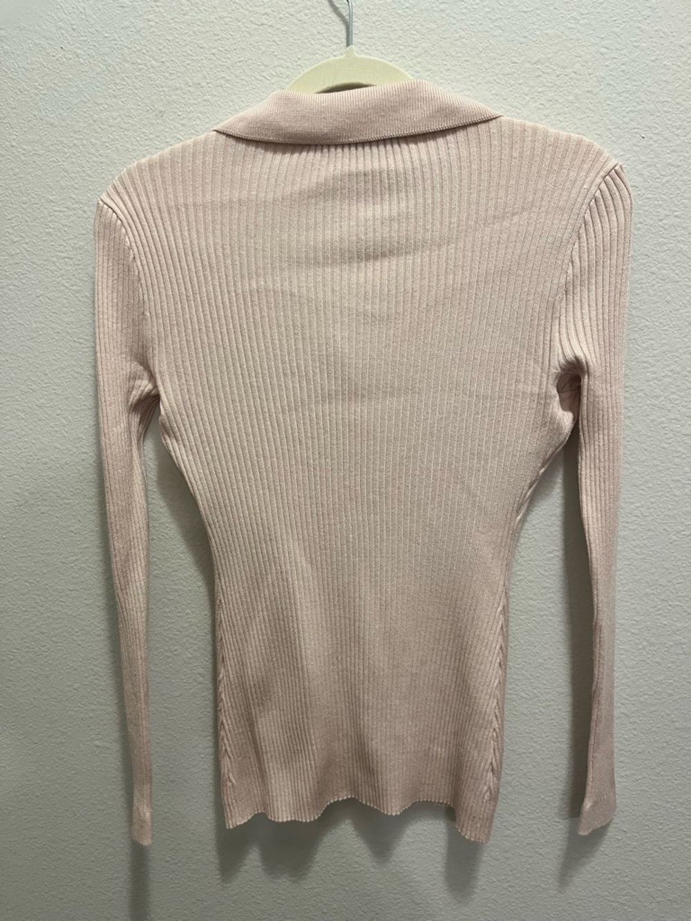 WHBM Blush Pink Ribbed Button-Up Cardigan - Picture 3 of 4